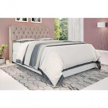 Imagem de Cabeceira Box Casal Isis Amarula Com Capitonê Bege