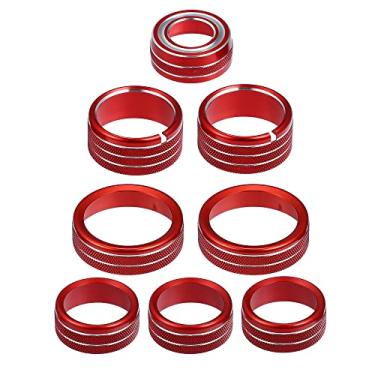 Imagem de A ABSOPRO Decalques de botões de ar condicionado de carro capa de botão de interruptor de rádio AC para Chevrolet Colorado 2014-2022 vermelho (conjunto de 8)