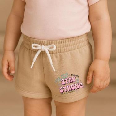 Imagem de Short Moletinho Infantil Feminino Estampado Stay Strong Moda Kids Cria