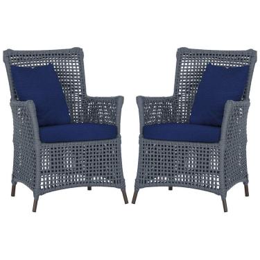 Imagem de Poltronas Igapó Alumínio Pintura Marrom Corda Náutica E10 Prata