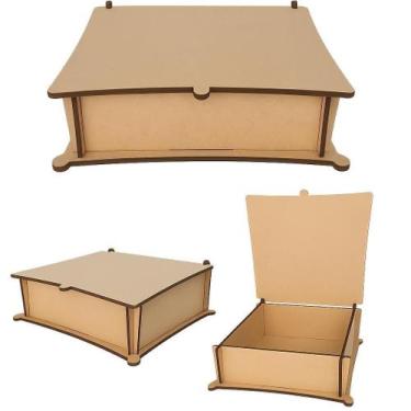 Imagem de 50 Caixas Lisa 15X15 Mdf Crú Lembrancinhas Casamento - Criativa