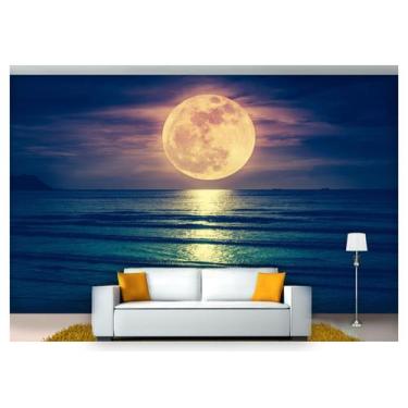 Imagem de Papel De Parede Lua Noite Praia Luz Do Luar  Lua23 - Você Decora