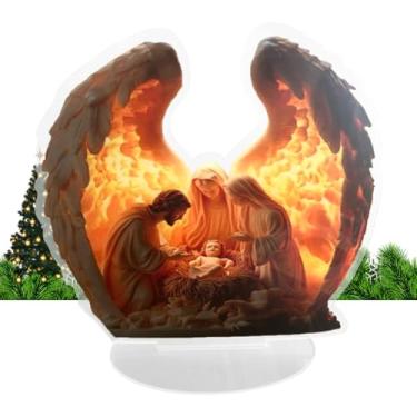 Imagem de Estatuetas de anjo pequenas - Estatueta de anjo com asas de oração - Decoração de mesa de acrílico 2D para estante de livros de mesa de casamento, cornija, quarto, casa