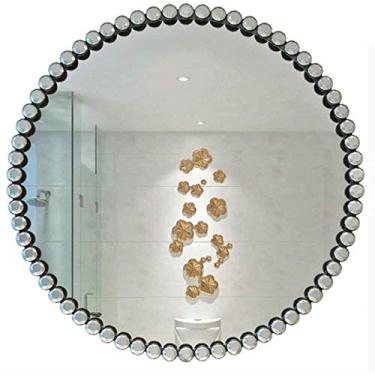 Imagem de Espelho de maquiagem nórdico de ferro forjado redondo espelho de banheiro espelho de banheiro espelho de banheiro espelho de banheiro espelho de parede decorativo espelho de vidro (tamanho: diâmetro