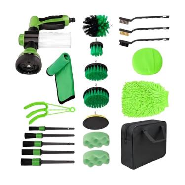 Imagem de Kit de limpeza de caminhão – Kit de detalhes interiores de carro 21x, conjunto de lavagem multiuso suprimentos de cuidados automotivos para assentos e para-brisas estofados de roda