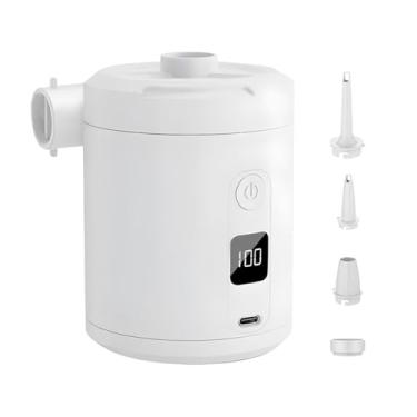 Imagem de Bomba inflável portátil, bomba flutuante para piscina – bateria elétrica de 5200 mAh 4000 Pa inflador de carregamento rápido para piscina, acampamento, praia, viagens