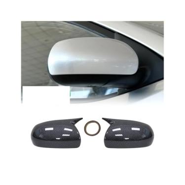 Imagem de Capa de espelho retrovisor de fibra de carbono para carro exterior da carroceria para porta traseira com acabamento adesivo compatível com KIA K3 Cerato Forte 2009-2017 (padrão de fibra de carbono)