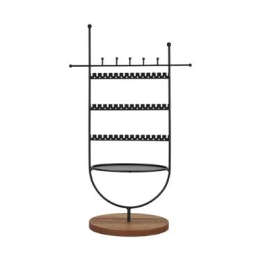 Imagem de MotiveTech Organizador de Joias, Suporte para Brincos com Gancho, Bandeja para Anéis, Expositor de Joias, Porta-Brincos para Mesa, Decoração e Casa