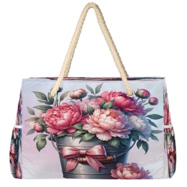 Imagem de hongjinglin Bolsa de praia grande, leve, dobrável, com balão fofo, unicórnio, piscina, bolsa de ombro, Cor 16, Large