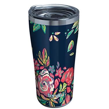 Imagem de Tervis Copo de viagem com isolamento térmico de parede tripla Live Bold Bouquet mantém as bebidas frias e quentes, aço inoxidável legacy, buquê de 590 ml