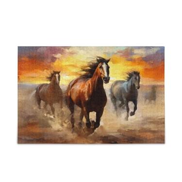 Imagem de ATTX Red Orange Brown Horses Puzzles 1000 Pieces Jigsaw Puzzle for Adults and Family #543