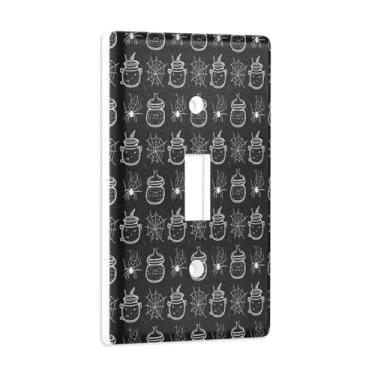 Imagem de Blueangle Capa para placa de parede para interruptor de luz - Capa decorativa para interruptor de luz padrão de Halloween Placa de parede, tamanho 1 gangue 4,53 x 2,76 polegadas (580)