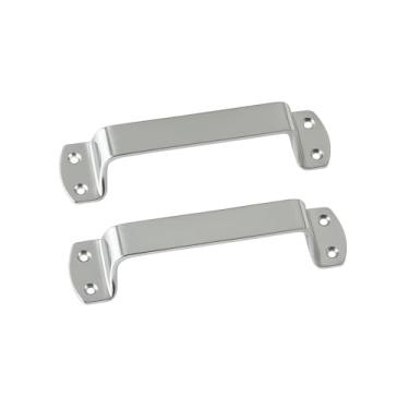 Imagem de Kit 2 Puxador de Porta Tipo “U” - Alto Brilho - Design Clássico e Elegante - Ideal para Portas de Correr, Portões de Alumínio, Madeira e Esquadrias Metálicas (Cromado)