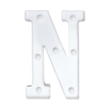 Imagem de Letreiro de LED, letras iluminadas, letras para decoração de parede, perfeita para festas, casamentos, decorações de lojas (N), placa de jardim à prova d'água com efeito neon