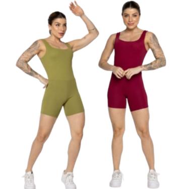 Imagem de KIT 2 Macaquinho Smart Serra e Mar Decote Em U Roupa Para Treino Academia Moda Fitness-Feminino