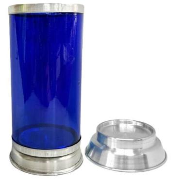 Imagem de Copo para Vela 7 Dias com Base e Boca Azul Escuro  Resistência  Proteç