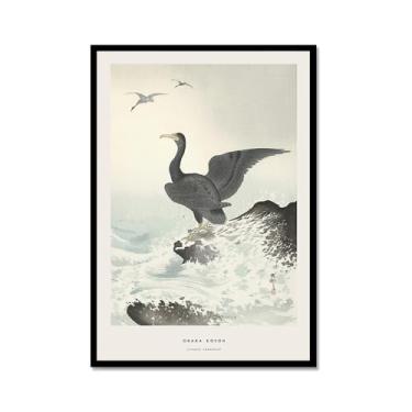 Imagem de Pôster Hasui Kawase Ohara Koson Impressões Katsushika Hokusai Pintura em Tela Onda Japonesa Arte de Parede Hiroshige Imagens para Decoração de Casa (SKU3,12 x 40,6 cm = (30 x 40 cm), Moldura de metal