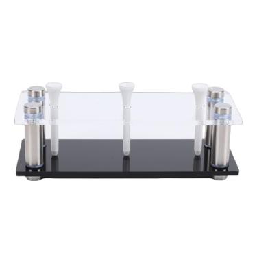 Imagem de Asixxsix Suporte de Exibição de Bola de Clube, Suporte de Bola de Golfe de Acrílico e Metal Premium Com Base Preta para 3 Bolas Padrão, Presentes de Decoração de Mesa para Entusiastas de