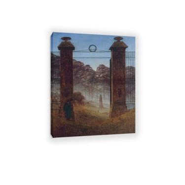 Imagem de A entrada do cemitério por Caspar David Friedrich impressões em tela bem decoração The World Classic Art Reproduções de arte grande giclée arte de parede para sala de estar decoração de casa 50 x 40