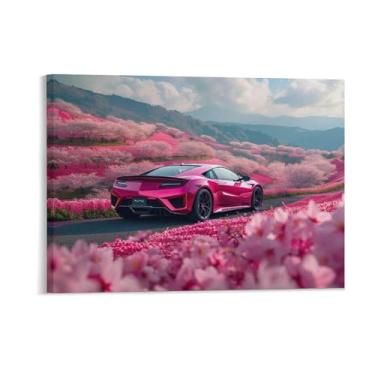 Imagem de HouLaiZhe Jdm Carro Nsx Rosa Romance Posters Tela Estética Decoração de Quarto Pintura de Parede Impressões Sala de Galeria Decoração de Parede para Quarto Sala de Estar Escritório 18 x 24 polegadas