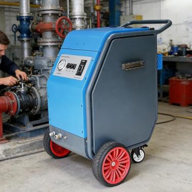 Imagem de Lançador de gelo seco automático portátil – Ferramenta de limpeza industrial para fabricação e impressão de equipamentos com rodas móveis, alta pressão para remoção rápida de manchas em linhas de