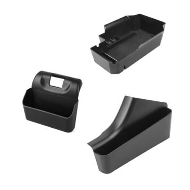 Imagem de Linskip Kit organizador de armazenamento de console central compatível com Chevy Colorado e GMC Canyon 2014-2022 (modelos de carregamento sem fio), bandeja de apoio de braço + caixa de armazenamento