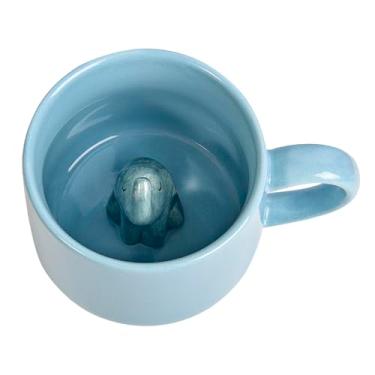 Imagem de Caneca de café de cerâmica interna de elefante 3D - Canecas fofas de 340 g com elefante, para mulheres, estampa divertida, novidade, copo de chocolate, presente de Natal legal para amigos, adultos