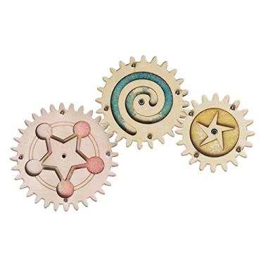 Imagem de MERIGLARE Prancha Ocupada, Engrenagem Educativos Rebarbas Madeira Pais Bebê Máquinas Rotativas Prancha de