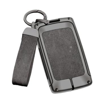 Imagem de Capa De Chave De Carro De Couro De Liga De Zinco Compatível Com Dacia Logan Sandero Duster Lodgy Spring Jogger Compatível Com Renault Koleos Captur Kadjar(B-gun grey)