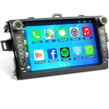 Imagem de 8 núcleos 4G + 128G 22.9 cm tela sensível ao toque rádio estéreo para Toyota Corolla 2009 2010 2011 2012 2013 Android 15 sem fio CarPlay Android Auto Bluetooth com navegação GPS + câmera de backup AHD