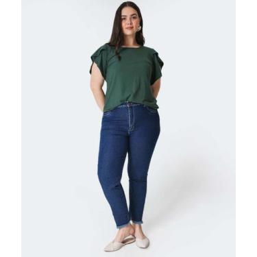 Imagem de Calça Plus Size Feminina Jeans Skinny Push Up Sawary A-75016, 50, Jean