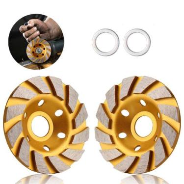 Imagem de Kit 2 Disco Rebolo Diamantado de Desbaste Concreto Piso Tijolo Mármore