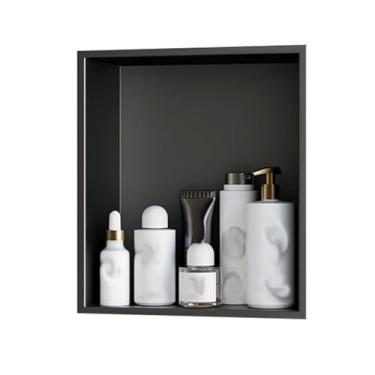 Imagem de Nicho de aço inoxidável sem necessidade de azulejos nichos com prateleiras, nichos de armazenamento de banheiro, prateleira de chuveiro embutida adequada para sala de estar, cozinhas, áreas públicas