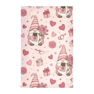 Imagem de Burbuja Pacote com 6 toalhas de cozinha Valentine Gnomos, panos de prato absorventes reutilizáveis de microfibra para secagem e limpeza, 45 x 71 cm