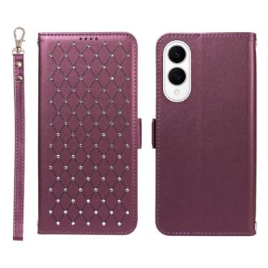 Imagem de KYFSJPT Capa carteira para Samsung Galaxy S25 Edge com bloqueio RFID, compartimentos para cartões, alça de pulso destacável e capa flip - Samsung Galaxy S25 Edge (6,7 polegadas) roxo