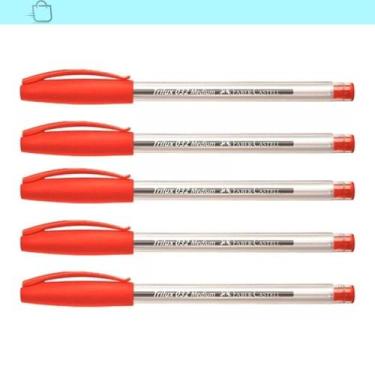 Imagem de Kit Caneta Trilux 032 Faber-Castell Vermelha 5 Unidades