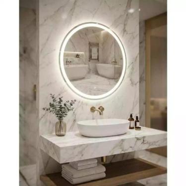 Imagem de Espelho LED Touch para Banheiro Iluminação 3 Cores Modelos Variados - 