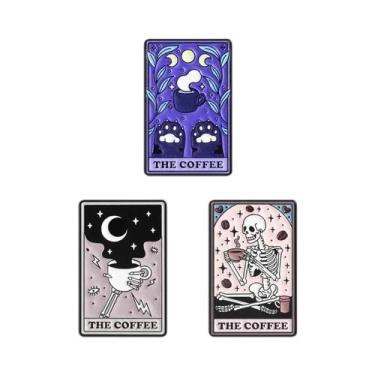 Imagem de Broche De Pata De Gato Esqueleto Com Fases Da Lua, Impressão UV, Carta