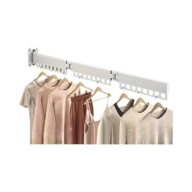 Imagem de Varal De Parede Dobrável E Extensível De Alumínio Para Roupas, Economi