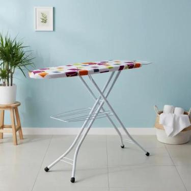 Imagem de Tábua de Passar Roupa em Aço com Altura Regulável Suporte para Ferro e