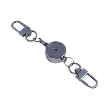 Imagem de Suporte Retrátil Antifurto Para Crachá E Chave Com Fivela De Puxar Fác