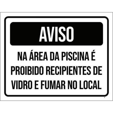 Imagem de Kit 5 Placa Acm Área Piscina Recipientes Vidro 18X23 - Sinalizo