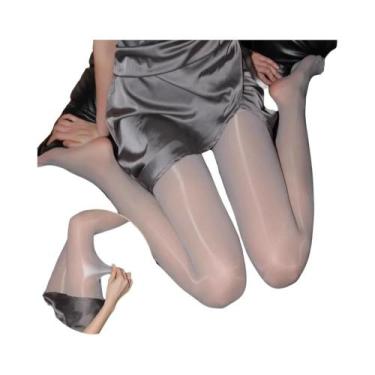 Imagem de Meia-calça Feminina De Cintura Alta Lisa E Brilhante 8D Com Efeito Óle