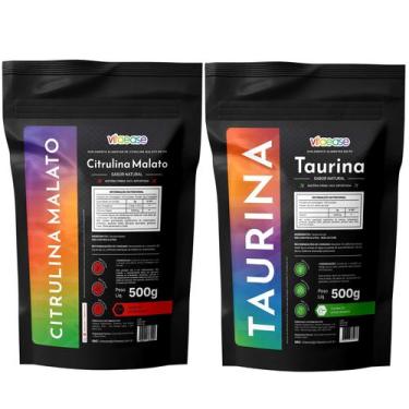 Imagem de Combo Citrulina Malato 250g Taurina 300g  PréTreino em Pó  Suplemento 