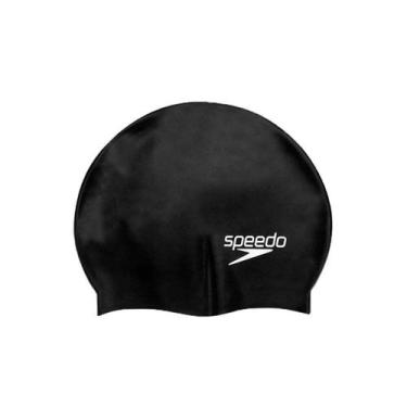 Imagem de Touca de Natação Adulto Speedo Big Swim Silicone Preto, Preto, U