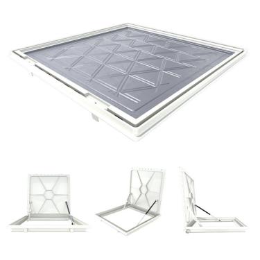 Imagem de Tampa Piscina Casa Máquina 50x50 Articulada Rebaixada Branca