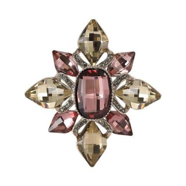 Imagem de Broches Vintage Barrocos Femininos Com Strass, Alfinetes Redondos Para