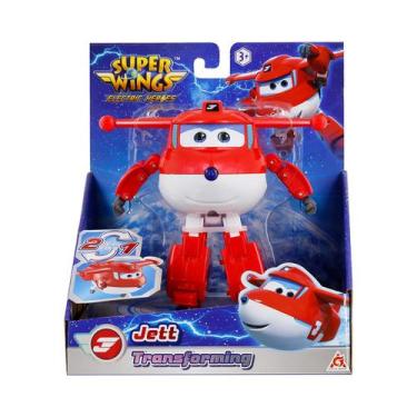 Imagem de Boneco 12cm Avião Jett Transformar Resgate Elétrico - Super Wings