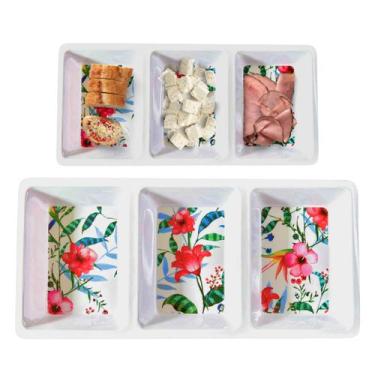Imagem de Petisqueira Bandeja Prato com 3 Divisórias Garden 34cm - Chinatown