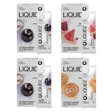Imagem de LIQUIDZ® - Eletrólitos Zero Açúcares - 3 Sabores - Kit 4 Caixas - 24 sachês-Unissex